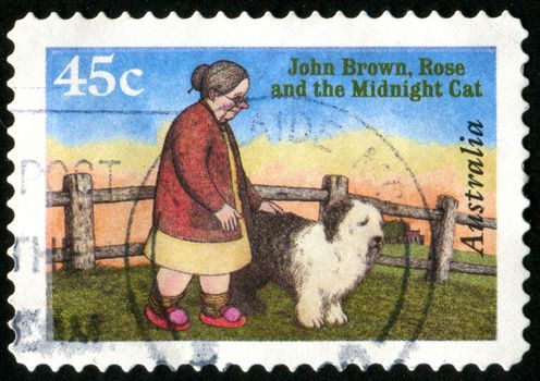 AUSTRALIA - CIRCA 1996: stamp printed by Australia, shows Grandma and dog, circa 1996