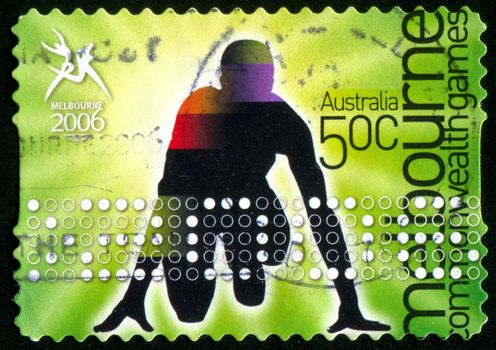 AUSTRALIA - CIRCA 2006: stamp printed by Australia, shows Commonwealth Games Athletes, circa 2006