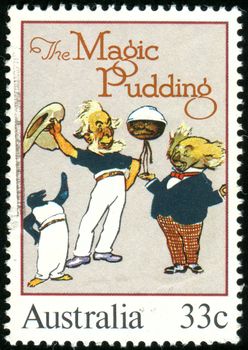 AUSTRALIA - CIRCA 1985: stamp printed by Australia, shows Illustrations from classic children�s books, The Magic Pudding, text and illustrations by Nor man Lindsay, circa 1985