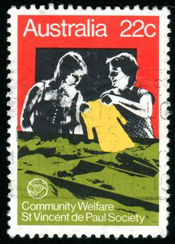 AUSTRALIA - CIRCA 1980: stamp printed by Australia, shows Two women, circa 1980