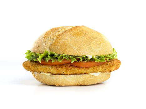 chicken burger isolated on white