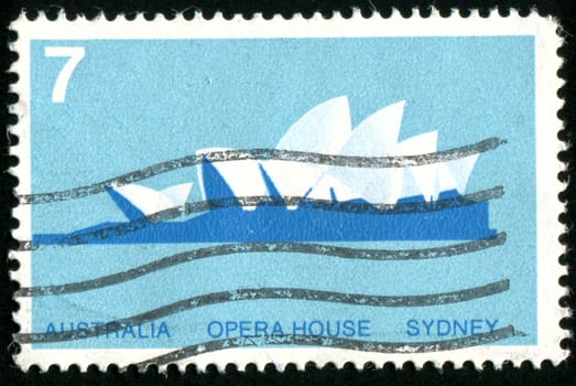 AUSTRALIA - CIRCA 1973: stamp printed by Australia, shows Opera House, Sydney, circa 1973