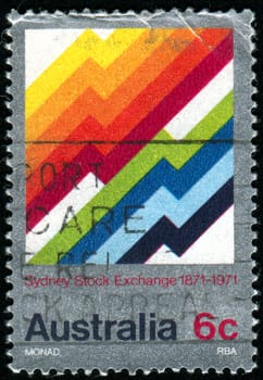 AUSTRALIA - CIRCA 1971: stamp printed by Australia, shows Symbolic Market Graphs, circa 1971