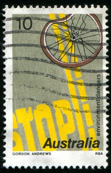 AUSTRALIA - CIRCA 1975: stamp printed by Australia, shows Road Safety, circa 1975