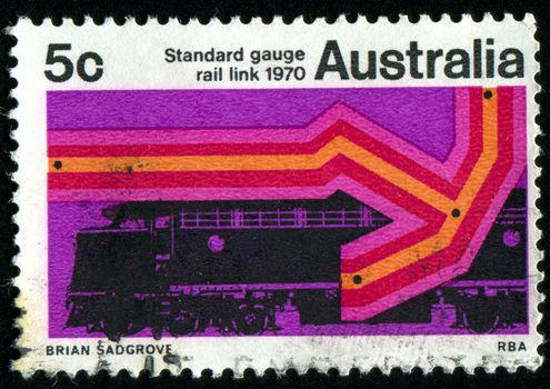 AUSTRALIA - CIRCA 1970: stamp printed by Australia, shows Diesel Locomotive, circa 1970