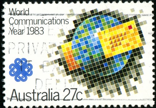 AUSTRALIA - CIRCA 1983: stamp printed by Australia, shows World Communications Year, circa 1983