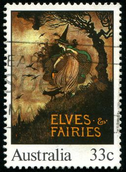 AUSTRALIA - CIRCA 1985: stamp printed by Australia, shows Illustrations from classic children�s books, Elves & Fairies, circa 1985