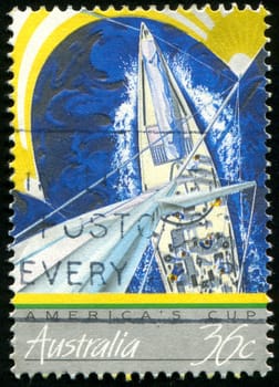 AUSTRALIA - CIRCA 1987: stamp printed by Australia, shows yachts racing, circa 1987
