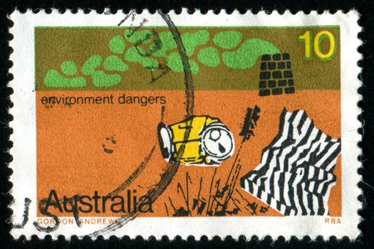 AUSTRALIA - CIRCA 1975: stamp printed by Australia, shows Environmental dangers, circa 1975