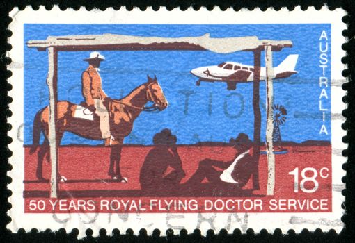 AUSTRALIA - CIRCA 1978: stamp printed by Australia, shows Royal Flying Doctor Service, circa 1978