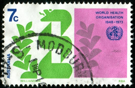 AUSTRALIA - CIRCA 1973: stamp printed by Australia, shows Stylized Caduceus and Laurel, circa 1973