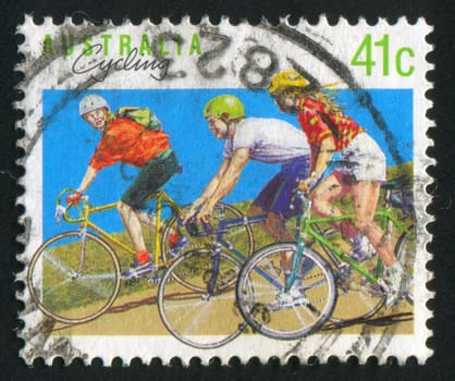 AUSTRALIA - CIRCA 1989: stamp printed by Australia, shows Cycling, circa 1989