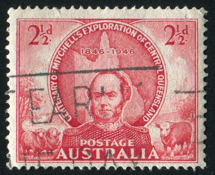 AUSTRALIA - CIRCA 1946: stamp printed by Australia, shows Sir Thomas Mitchell, circa 1946