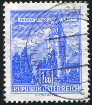 AUSTRIA - CIRCA 1957: stamp printed by Austria, shows The Mint, Hall, circa 1957