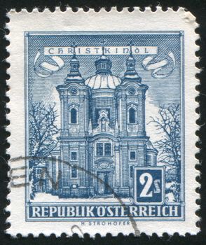 AUSTRIA - CIRCA 1957: stamp printed by Austria, shows Christkindl Church, circa 1957