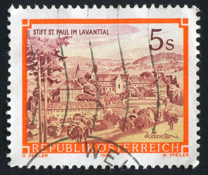 AUSTRIA - CIRCA 1984: stamp printed by Austria, shows Benedictine Abbey of St. Paul, Levanttal, circa 1984