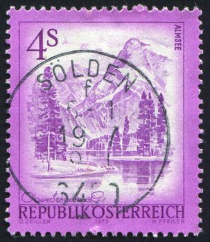 AUSTRIA - CIRCA 1973: stamp printed by Austria, shows Almsee, Upper Austria, circa 1973