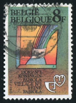 BELGIUM - CIRCA 1983: Multi-coloured stamp of Belgium, circa 1983.