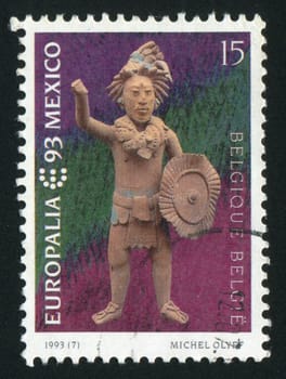 BELGIUM - CIRCA 1993: Clay figure of the Indian, circa 1993.