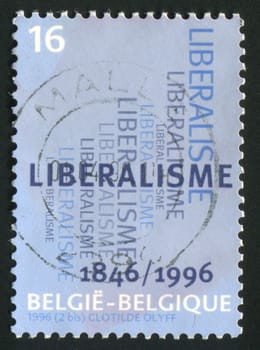 BELGIUM - CIRCA 1996: The Belgian stamp of Liberal party, circa 1996.