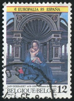 BELGIUM - CIRCA 1985: JAN (MABUSE) GOSSAERT "Virgin of Louvain", circa 1985.