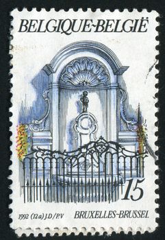 BELGIUM - CIRCA 1992: Manneken Pis Fountain,  Brussels, circa 1992.