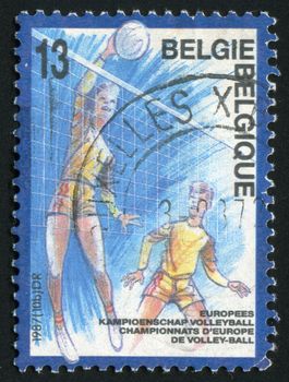 BELGIUM - CIRCA 1987: Sports competitions on volleyball, circa 1987.