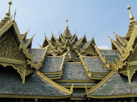 image of thai temple roofs, thailand