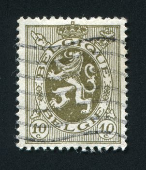 BELGIUM - CIRCA 1949:  Lion Rampant. Belgian stamp, circa 1949.