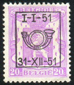 BELGIUM - CIRCA 1935: stamp printed by Belgium, shows Coat of Arms, circa 1935