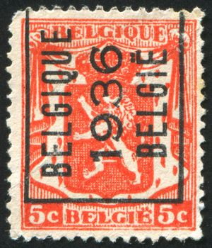 BELGIUM - CIRCA 1935: stamp printed by Belgium, shows Coat of Arms, circa 1935