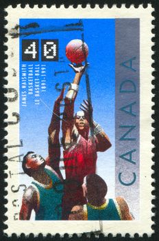 CANADA - CIRCA 1991: stamp printed by Canada, shows  basketball, circa 1991