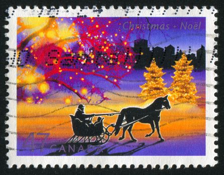 CANADA - CIRCA 2001: stamp printed by Canada, shows Illuminated trees, circa 2001