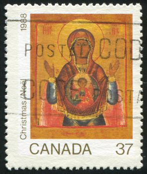 CANADA - CIRCA 1988: stamp printed by Canada, shows madonna, circa 1988
