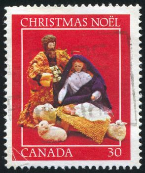 CANADA - CIRCA 1982: stamp printed by Canada, shows Creche figures, circa 1982