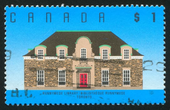 CANADA - CIRCA 1986: stamp printed by Canada, shows Library, Toronto, circa 1986