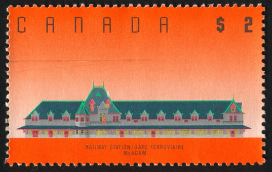 CANADA - CIRCA 1989: stamp printed by Canada, shows Railway Station, circa 1989