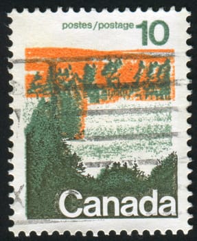 CANADA - CIRCA 1972: stamp printed by Canada, shows Forest, Central Canada, circa 1972