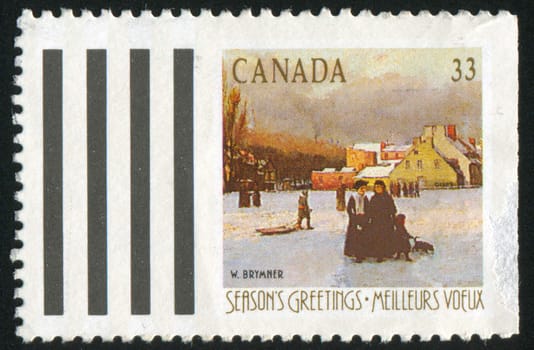 CANADA - CIRCA 1989: stamp printed by Canada, shows Champ-de-Mars Winter, 1892, by William Brymner, circa 1989