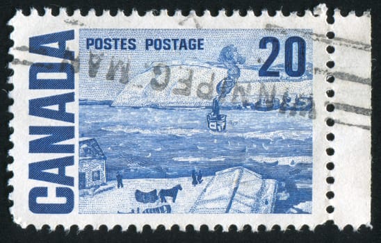 CANADA - CIRCA 1967: stamp printed by Canada, shows �The Ferry, Quebec� by James Wilson Morrice, circa 1967