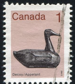 CANADA - CIRCA 1982: stamp printed by Canada, shows Decoy, duck, circa 1982