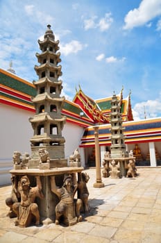 Chinese giant sculpture with pagoda
