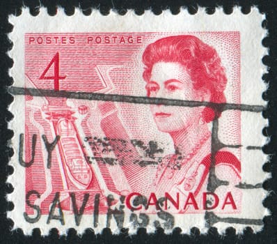 CANADA - CIRCA 1972: stamp printed by Canada, shows Queen Elizabeth II, circa 1972