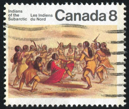 CANADA - CIRCA 1975: stamp printed by Canada, shows Subarctic Indians, circa 1975