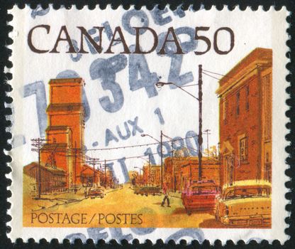 CANADA - CIRCA 1977: stamp printed by Canada, shows Main Street, Prairie Town, circa 1977