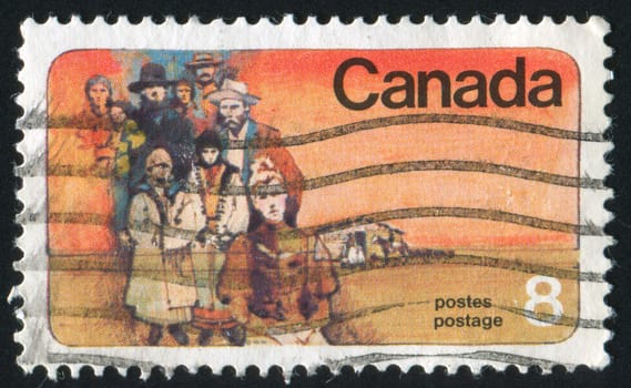 CANADA - CIRCA 1974: stamp printed by Canada, shows Mennonite Settlers, circa 1974