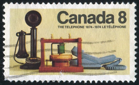 CANADA - CIRCA 1974: stamp printed by Canada, shows Telephones, circa 1974