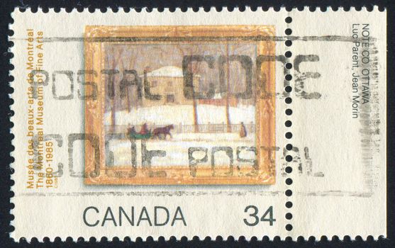 CANADA - CIRCA 1985: stamp printed by Canada, shows Old Holton House by James Wilson Morrice, circa 1985