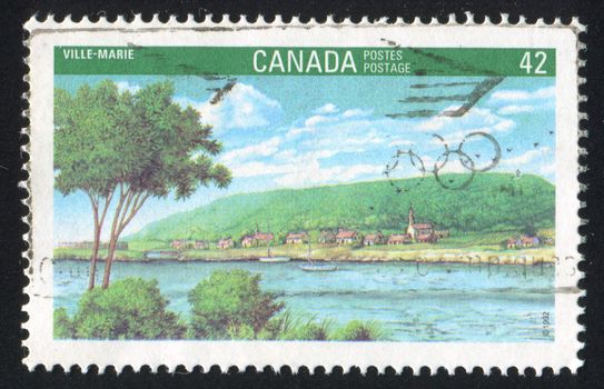 CANADA - CIRCA 1992: stamp printed by Canada, shows Early settlement of Montreal, circa 1992