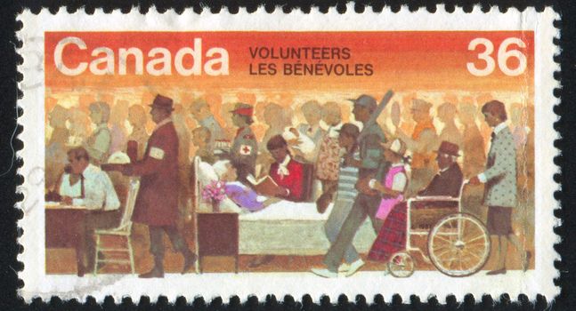 CANADA - CIRCA 1987: stamp printed by Canada, shows Volunteers, circa 1987